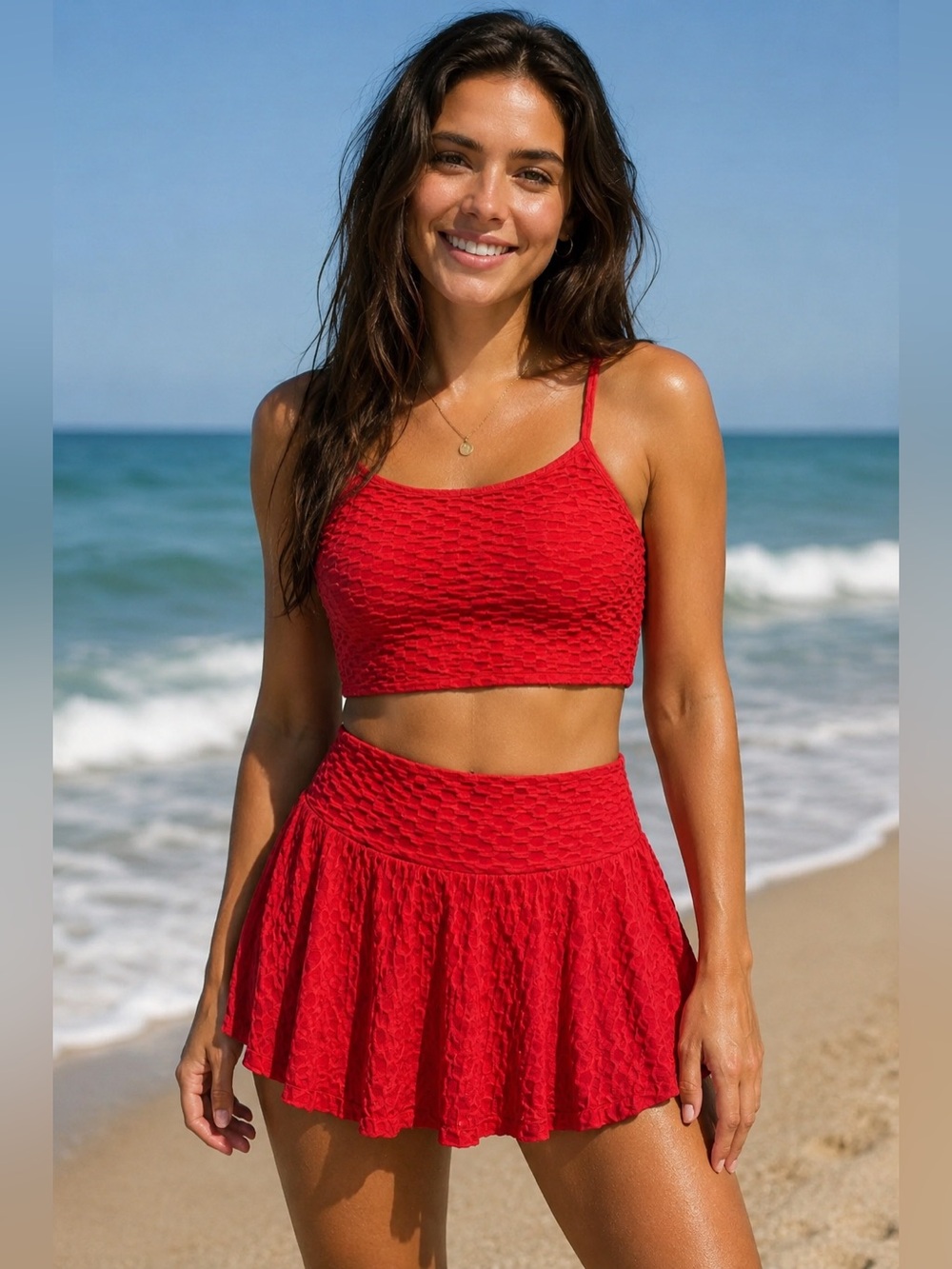 Chic Red Women's Swim Sarong